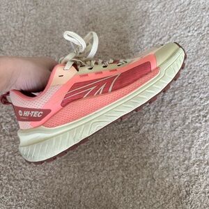 Hi-Tec Coral and Beige Athletic Shoes